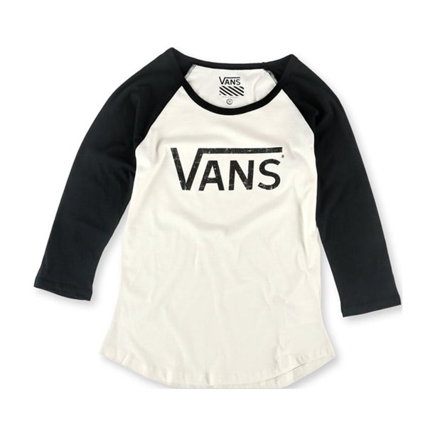 Vans Allegiance Raglan Camiseta gráfica para mujer, beige, mediana Vans Camiseta gráfica