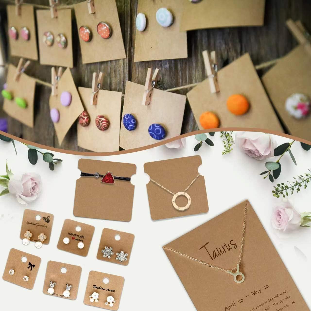 100 Sheets Kraft Paper Brown Cardstock 8.5 x 11, General 80lb Card Stock Printer Paper for Invitations, Menus, Crafts, DIY Cards