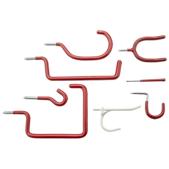 National Hardware N112-034 Assorted Hanging Hooks, Red Vinyl Over Steel - Quantity 1