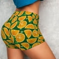 thumbnail image 4 of Xecao Orange Lemon Print Workout Shorts for Women Soft Smooth Gym Yoga Scrunch Active Tennis Workout Running Shorts, 4 of 9