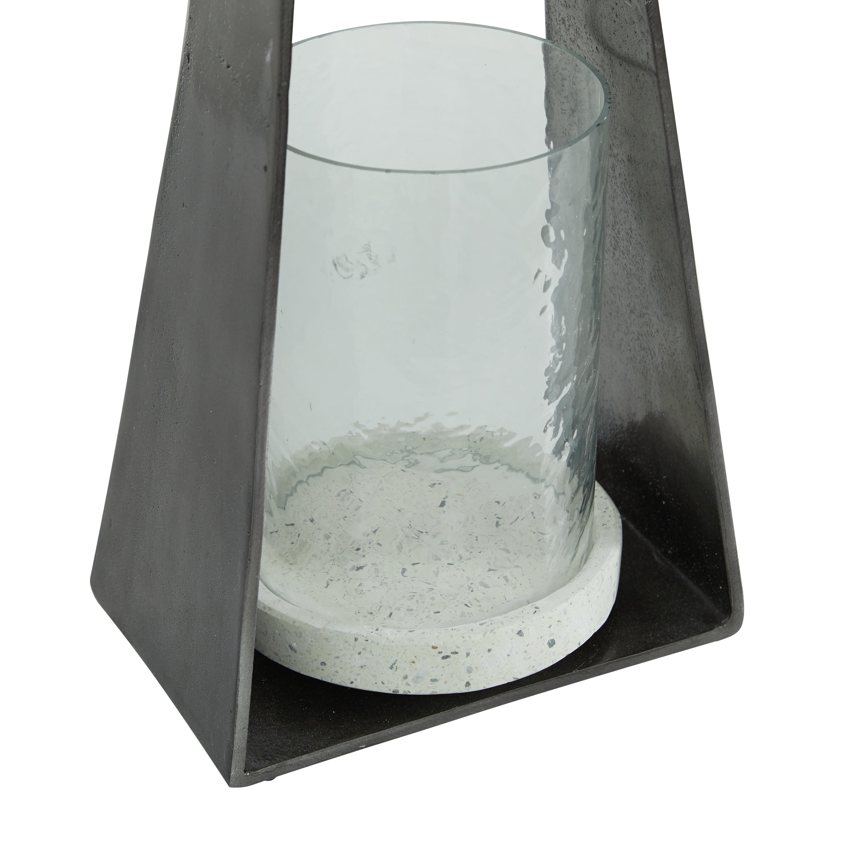 DecMode Black Aluminum Decorative Candle Lantern