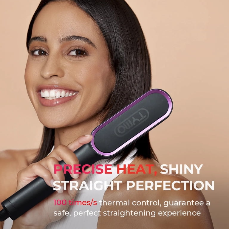TYMO RING Hair Straightener Brush, Anti-Scald Ceramic Heated  display picture 1