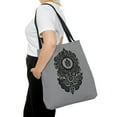 thumbnail image 4 of Gray Art Designer Canvas Tote Bags Sling Tote Bag with Shoulder Strap, 4 of 4