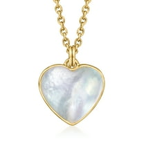 Ross-Simons Mother-Of-Pearl Heart Pendant Necklace in 18kt Gold Over Sterling, Women's, Adult