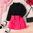 thumbnail image 2 of LUOGENLI Summer Dresses For Girls 10-12 Flamingo Kids Toddler Baby Girl Fall Winter Outfit Long Sleeve Knitted Shirt Sweater Top Button Skirt 2PCS Clothes Set 6-12 Months, 2 of 9