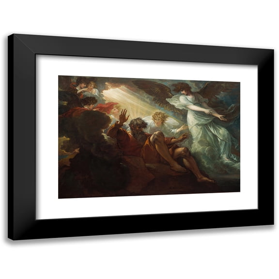 Benjamin West 14x11 Black Modern Framed Museum Art Print Titled - Moses Shown the Promised Land (1801)