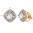thumbnail image 3 of Yoursfs Crystal Clip on Earrings for Women Non Painful Fashion Gold Plated Square Rhinestone Clipon Earrings, 3 of 6