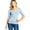 Cloud Blue, variant on Women's Cotton Blend V Neck Tee Shirt Half Sleeves - Black, M