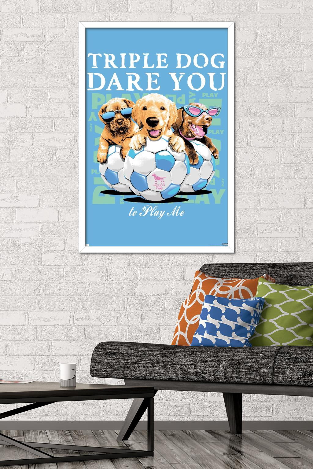 Jim Baldwin - Triple Dog Dare You Wall Poster, 22.375" x 34" Framed