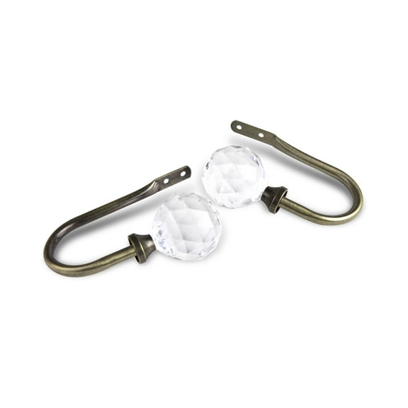 Contemporary Home Living Set of 2 Gold Contemporary Helena Curtain Holdback Hooks 8.75"