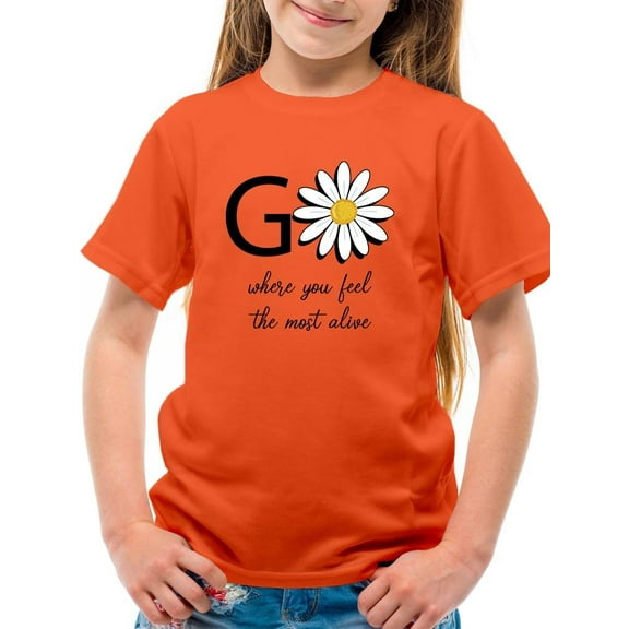 Go Daisies Positive Quote T-Shirt Juniors -Image by Shutterstock, x-Small