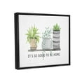 thumbnail image 3 of Stupell Industries Good To Be Home House Plants Various Planters Graphic Art Jet Black Floating Framed Canvas Print Wall Art, Design by Lettered and Lined, 3 of 5
