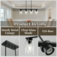 thumbnail image 3 of Auffel Pendant Lights Kitchen Island with Clear Glass,4-Light Dining Room Light Fixtures over Table Farmhouse Industrial Linear Chandelier 27 Inch, 3 of 12
