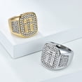 thumbnail image 3 of Flydeer Rings for Men Titanium Steel Hip Hop Iced Out Rings Men Rings Cross Rings Bling Religious Jewelry Size 12, 3 of 6