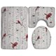 thumbnail image 1 of ABPHQTO Cardenales de invierno boscosos Juego de alfombras de baño de 3 piezas Alfombra de baño Alfombra de contorno y tapa de inodoro, 1 of 2