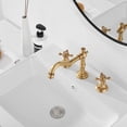 thumbnail image 3 of Zovajonia Antique Brass Bathroom Sink Faucet plum Handle Lavatory Mixer Tap, 3 of 10