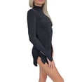 thumbnail image 5 of Gzhioc Women Dress, Long Sleeve High Neck Solid Color Casual Party Club Street Wrapped Split Dress, S/M/L, 5 of 8