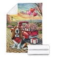 thumbnail image 2 of Be My Valentine's Basset Hound Truck Full of Love Flower Balloon Cozy Fleece Blanket Bassets Dog Breed Lovers Gifts Idea Warm Soft Throw Blanket - 02029, 2 of 5