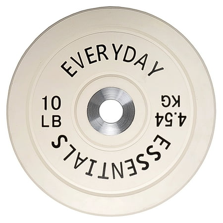 Everyday Essentials Color Coded Olympic Bumper Plate w Steel Hub, 10 lbs,