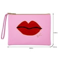 thumbnail image 2 of Ruby + Cash Glitter Lips Makeup Bag Cosmetic Pouch with Wristlet, Pink, 2 of 9