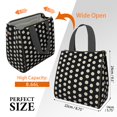 thumbnail image 3 of Daisy Pioneer Flower Black Pattern Insulated Lunch Bag for Women Men, Large Portable Soft Cooler Tote, Thermal Food Storage Bag with Pearl Cotton, 8.66L, 8.75"x5.75"x9.5", 3 of 6