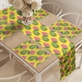 thumbnail image 2 of Ambesonne Tropical Table Runner & Placemats, Ripe Guava Fruits Leaf, Placemat 4 pcs + Runner 12"x72", Yellow Green, 2 of 2