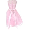 thumbnail image 3 of Big Girls' Pleated Lace Illusion Top Sunburst Skirt Flowers Girls Dresses White Size 8, 3 of 5