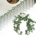thumbnail image 2 of Artificial Rose Greenery Garland, Realistic Fake Flower Vine with Lifelike Leaves for Wedding Decorations, Rustic Arch Centerpiece, Table Runner, Chair Back Decor for Bridal Party Home Decor, 2 of 9
