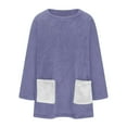 thumbnail image 6 of Women's Oversized Wool Sweater Winter Warm Fleece Pullover with Pockets, 6 of 9