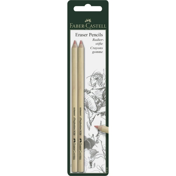 Faber-Castell Eraser Pencils, Soft, 2/Pkg