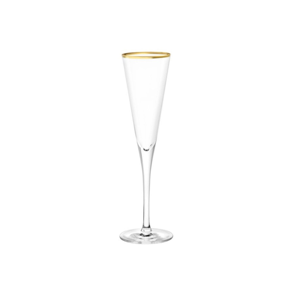 Stolzle 5.75oz Event Champagne Flutes with Gold Rim Set of 6