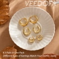 thumbnail image 7 of VEEDOFA Small Gold Hoop Earrings Set for Women, 14K Gold Plated Sterling Silver Hypoallergenic, Trendy Jewelry Gift, 7 of 7