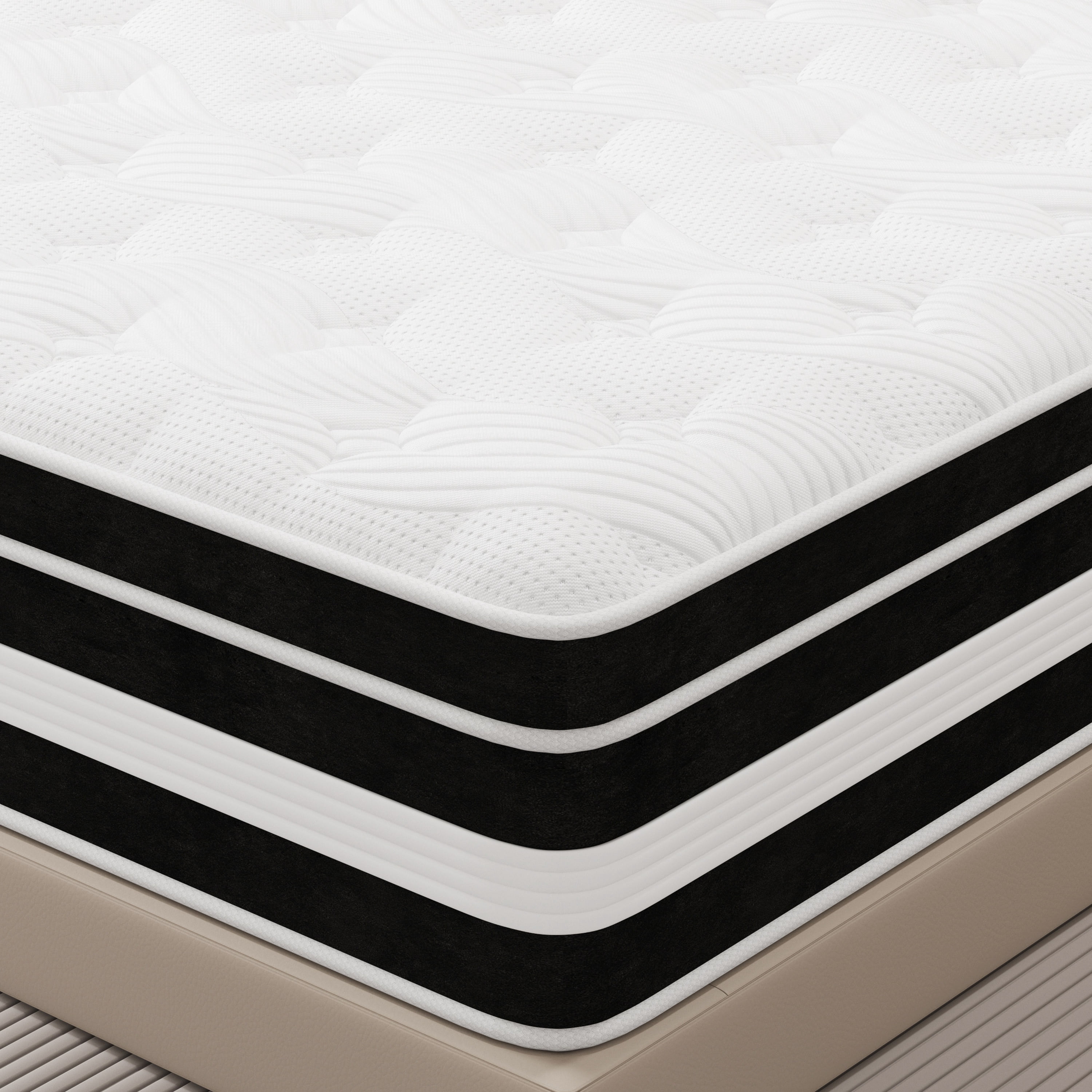 10 inch King Mattress,Gel Memory Foam & Spring Hybrid Medium Comfort King Size in a Box , Pressure Relief, Motion Isolation,CertiPUR-US