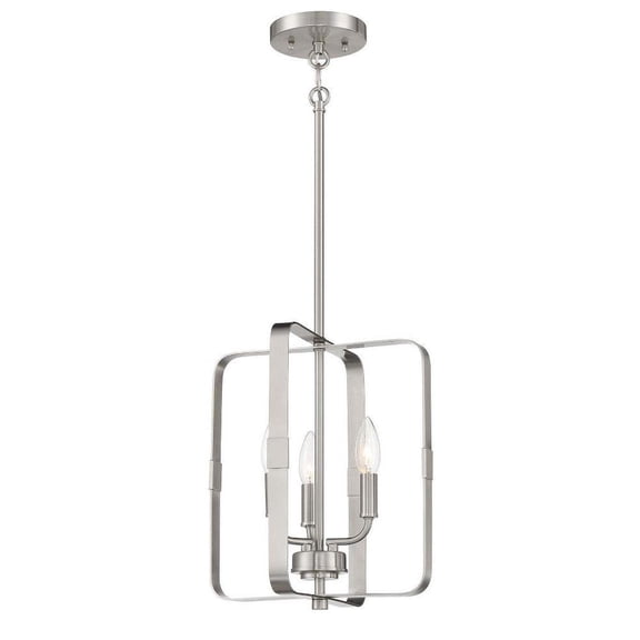 3 Light Foyer in Transitional Style-13.75 inches Tall and 12 Inche Wide-Brushed Polished Nickel Finish Bailey Street Home 139-Bel-4652560