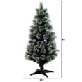 thumbnail image 3 of Nearly Natural 4ft. Snowy Pre-Lit Fiber Optic Artificial Christmas Tree, Green, 3 of 9