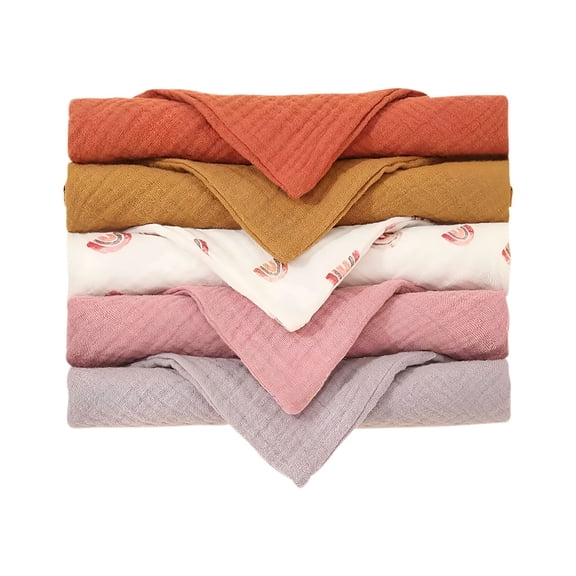 AUQ 5 Pack Baby Hooded Towels,100% Muslin Cotton Baby Bath Towel with Hood for Newborn,Infant,Toddler,Ultra Soft and Absorbent Baby Bath Towels