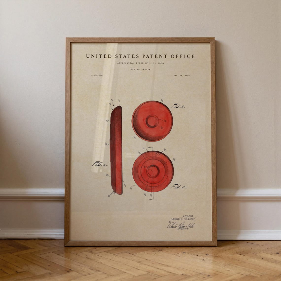 Frisbee Patent Wall Art Print Outdoor Sports Decor Unframed Paper Print