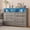 Gray, variant on Yeshouse 8-Drawer Dresser with Storage Shelves, LED Lights and Charging Station