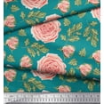 thumbnail image 2 of Soimoi Green Poly Georgette Fabric Rose Leaves Print Fabric by Yard 42 Inch Wide, 2 of 3
