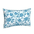 thumbnail image 4 of ZNDUO Rectangular Plush Cushion Cover, Blue Abstract Flower Petal Pattern Non-Pilling Hidden Zip Bedroom Sofa Pillowcases, 14"x20", 4 of 8