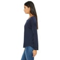 thumbnail image 3 of The Bella + Canvas Ladies Flowy Long Sleeve T-Shirt with 2x1 Sleeves - MIDNIGHT - L, 3 of 4