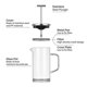 thumbnail image 4 of 12oz French Coffee Maker with High-Density Stainless Steel Filter Heat Resistant Borosilicate Glass Coffee Press Thickened Base, 4 of 5