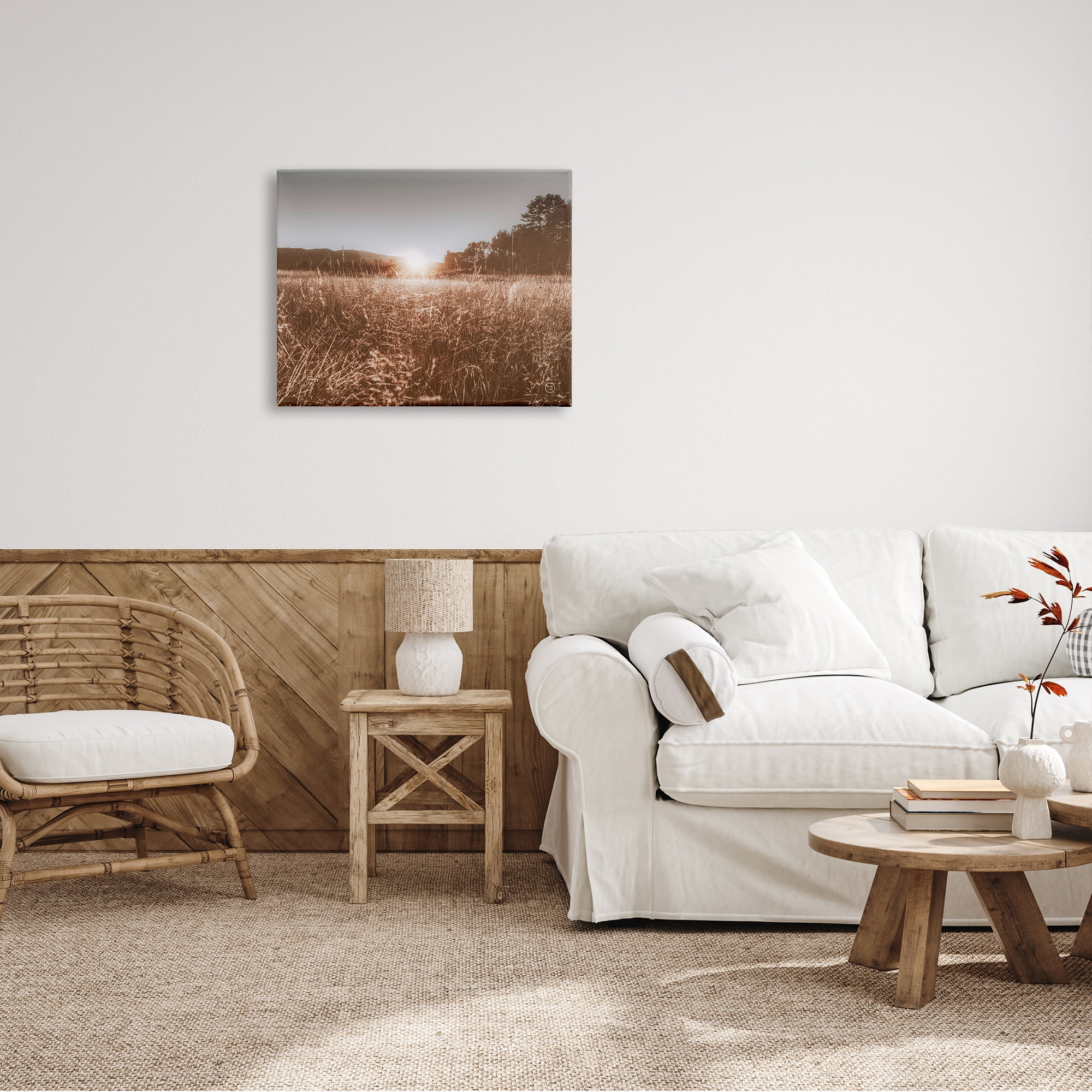 Stupell Industries Sunrise Country Meadow Tall Grass Light Burst Photography, 30 x 24,Design by Nathan Larson
