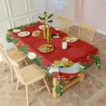 thumbnail image 4 of Meery Christmas Rectangle Tablecloth Xmas Green Tree Snowflake Table Cloths 60x102inch Polyester Happy Holiday Washable Foldable Durable Table Covers for Kitchen Dining Room Living Room Parties, 4 of 5