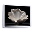thumbnail image 2 of Designart "Black And White Clam In Dark Sea I" Clam Floater Framed Canvas Wall Art, 2 of 5