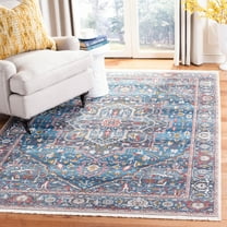 SAFAVIEH Oregon Grosvenor Floral Bordered Area Rug, Ivory/Grey, 5'1" x 7'6"