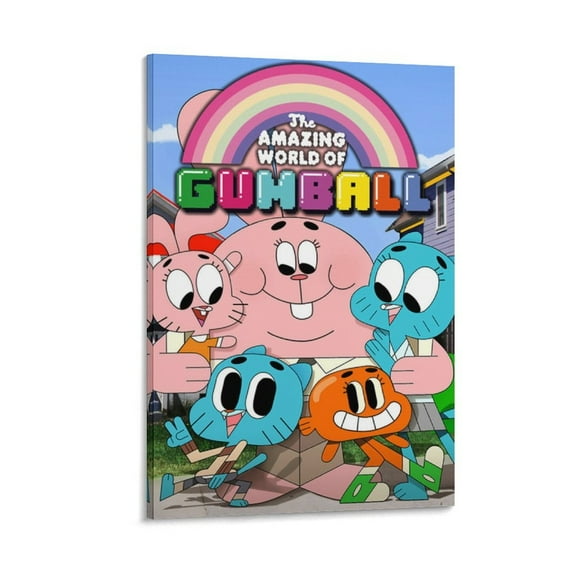 The Amazing World of Gumball Anime Poster Posters Art Print Wall Photo Paint Poster Hanging Picture Family Bedroom Decor Gift 16x24inch(40x60cm)