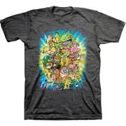 Mens Nickelodeon 90s Throwback Shirt - Retro Nick Group tee - Classic Nick Graphic T-Shirt (Charcoal Heather, Small)