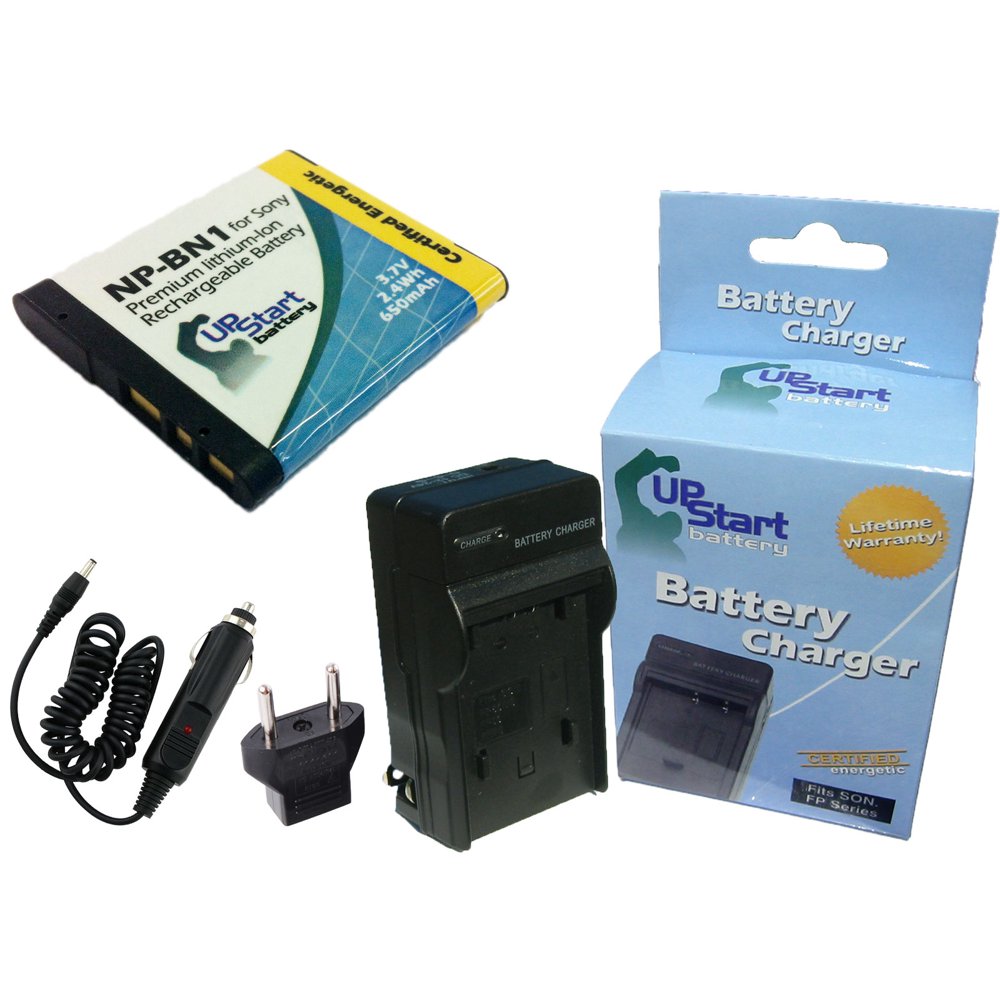 Sony Cybershot DSCW730 Battery and Charger with Car Plug and EU