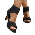 thumbnail image 7 of Women Strappy High Heeled Sandals,2 Inch Stiletto Open Square Toe Heels with Ankle Strap for Wedding Work Dressy Black 6.5, 7 of 7